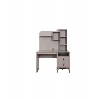 Schreifdësch Bürosdësch Computerdësch Beige Büromiwwel Holz Dësch Regaler