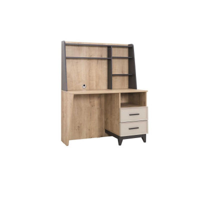 Schreibtisch Computerdësch Braun Kannerzëmmer Miwwele Holz Dësch Regal.