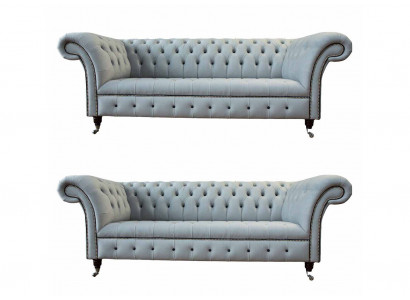 Designer Wunnzëmmer Set 2x 3 Sëtzer Canapéë Luxus Wunnzëmmer Set Miwwelen