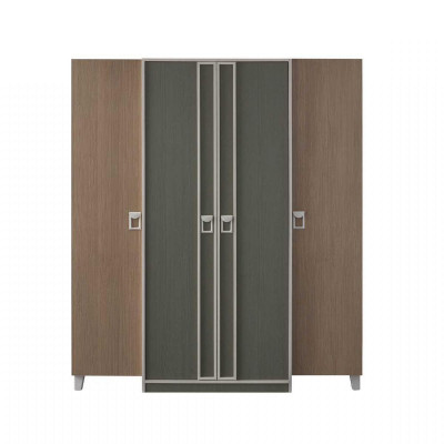 Modernt Komplett Kannerzëmmer Miwwelen Kannerbett Gro Holz Set 5 Stéck Nuechttesch.