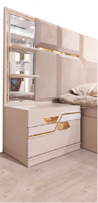 Schlofzëmmer Set Modern Duebelbett 2x Nuetstësch Luxus Kleederschaf Nei