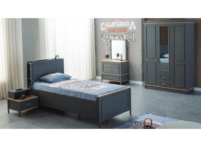 Kannersmiewel Garnitur Kannerzëmmer Bett Kannerbett Gro Holz Set 5 Deeler