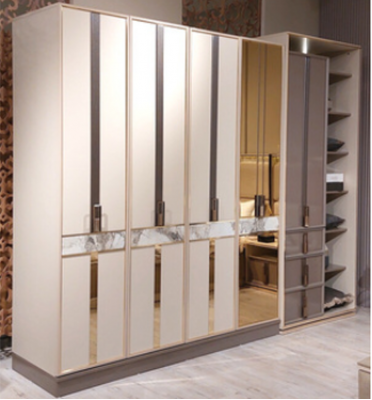 Schlofkummer Set 6tlg Luxus Bett 2xNuetsdëscher Modern Schaf Schminktisch