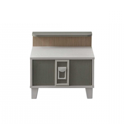 Garnitur Kannerzëmmer Bett Kannerbett Kannermeubel Grau Holz Set 4-Deel.