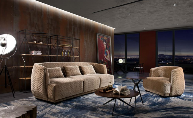 Designer Sofa Sofagarnitur 3+1 Sëtzerg Couch Polster Garnitur Italienesch Miwwelen