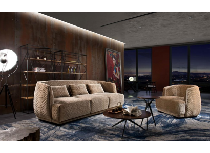 Designer Sofa Sofagarnitur 3+1 Sëtzerg Couch Polster Garnitur Italienesch Miwwelen
