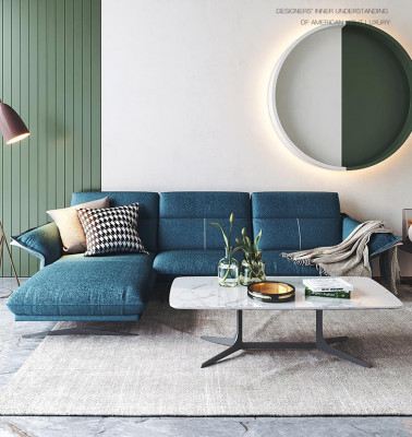 Stoff L-Form Canapé Wunnlandschaft Eckcouch Garnitur Modernen Design Bloe Canapé Nei