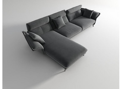 Sofa Stoff L-Form Canapé Wunnlandschaft Ecksofa Garnitur Modernen Design Canapéen
