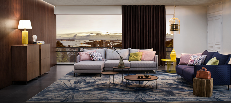 Eckcouch L-Form Stoff Canapé Polstersëtz Sofa Textil Eck Italieneschen Design Nei
