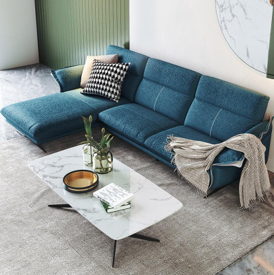 Stoff L-Form Canapé Wunnlandschaft Eckcouch Garnitur Modernen Design Bloe Canapé Nei