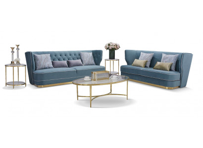 Design Luxus Couch 3-Sëtzer Polster Sofa - Italiene Stil Wunnzëmmer Miwwelen