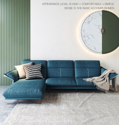 Stoff L-Form Canapé Wunnlandschaft Eckcouch Garnitur Modernen Design Bloe Canapé Nei