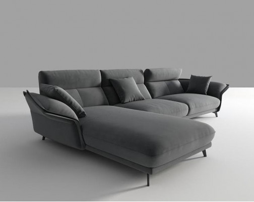 Sofa Stoff L-Form Canapé Wunnlandschaft Ecksofa Garnitur Modernen Design Canapéen