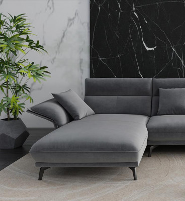 Sofa Stoff L-Form Canapé Wunnlandschaft Ecksofa Garnitur Modernen Design Canapéen