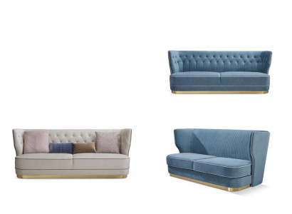 Design Luxus Canapé 4-Sëtz Polstersofa - Italienesch Stil Wunnzëmmersmiwwelen