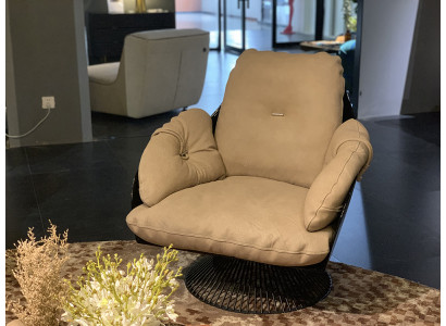 Sessel Club Lounge Design Lehn Stull Polstersofa 1 Sëtzer Fernseh Lieder Dréiend