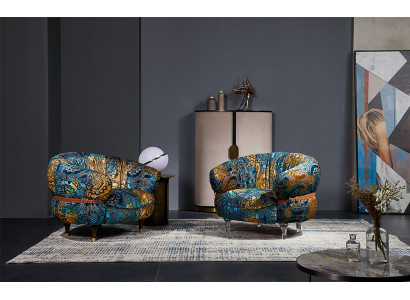 Sëtz Club Lounge Designer Fernsehsëtzfauteuil Stull Still Polster Sëtzmiwwel Textil