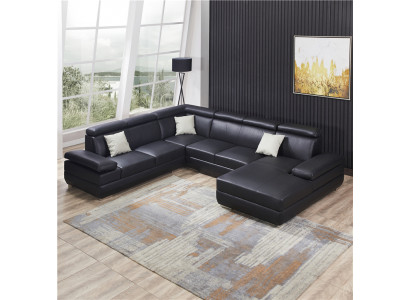 Modern Sofa Eckgarnitur U-Form Gepolsterte Ecke Couch Designer Sëtz Miwwel Couchen