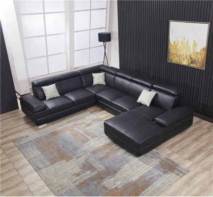 Modern Sofa Eckgarnitur U-Form Gepolsterte Ecke Couch Designer Sëtz Miwwel Couchen