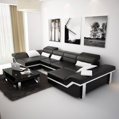 Eck Canapé Designer Sëtz Miwwel Couchen Modern Sofa Eckgarnitur U Form Polster.
