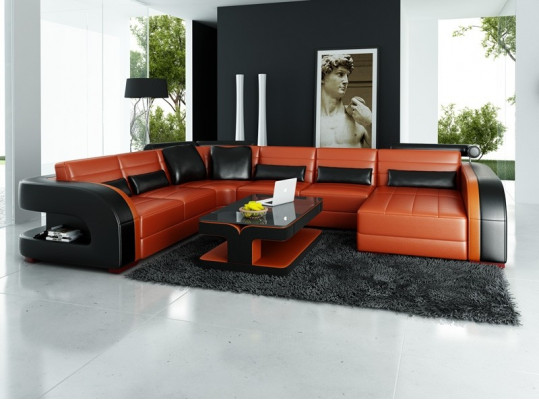 Luxuriéis Eck-Sëtzgrupp fir d'Wunnzëmmer Eckcanapé Eckcouch Canapé Polster Eck Couch Lieder