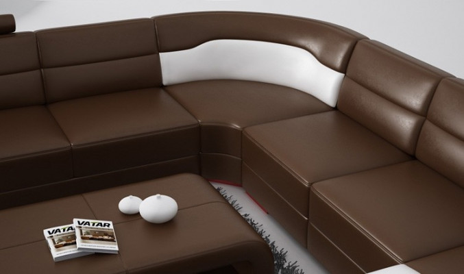 Luxuriéis Lieder Eckcouch Sofa Polster Eckgarnitur U Form Wäiss Sofaset Couch