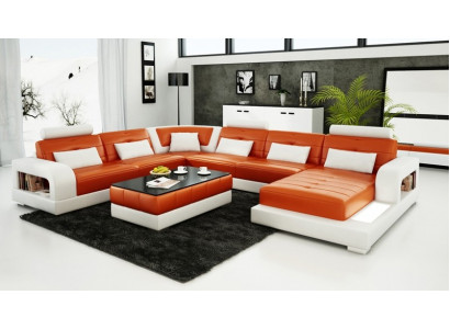 Moderne Ecksofa Polster Canapé Lieder Ecksofa Wunnlandschaft U-Form