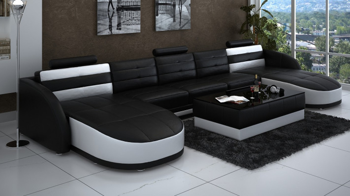 Këssen Eck Canapé Designer Sëtz Miwwel Canapéë Modern Sofa Eckgarnitur U Form