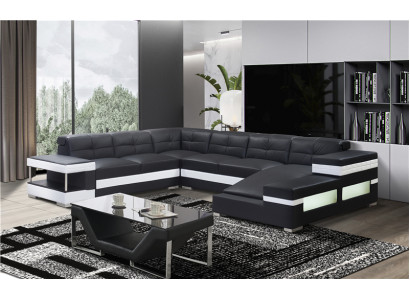Canapéen Sofa Wunnlandschaft U-Form Eckecksofa Canapé Garnitur Polster Grouss XXL Canapéen