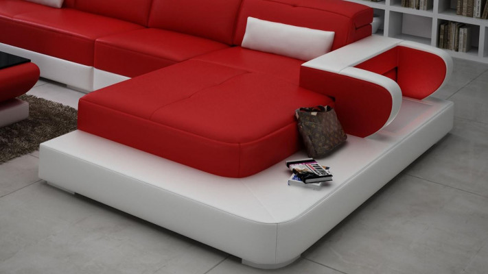 Designer Canapé Canapé Eckcouch Luxus Polster Garnitur Wunnlandschaft L-Form LED