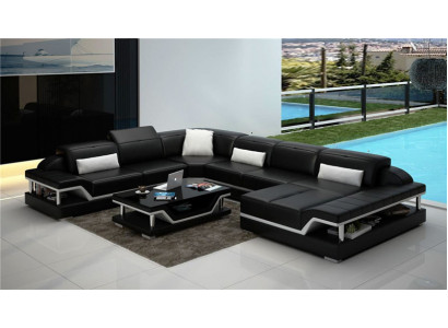 Designer Sofa Canapé Ecksofa mat Hocker Polster Garnitur Wunnlandschaft U-Form