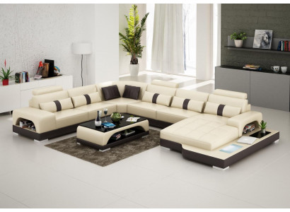 Canapé Garnitur Polster Grouss XXL Sofas Canapéen Canapé Wunnlandschaft U Form Eckcanapé