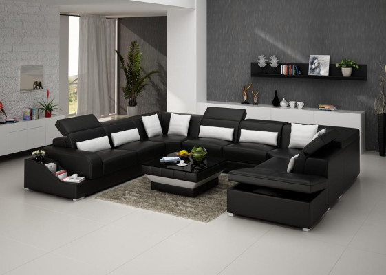 Eckcouch Lieder Sofa Polster Eck Sëtz Wunnlandschaft Garnitur U-Form Familljecouch