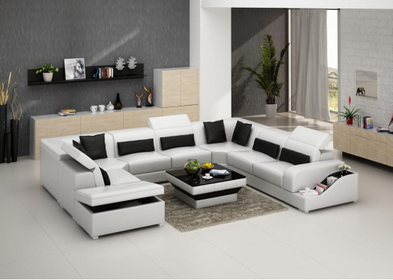 Eckcouch Lieder Sofa Polster Eck Sëtz Wunnlandschaft Garnitur U-Form Familljecouch