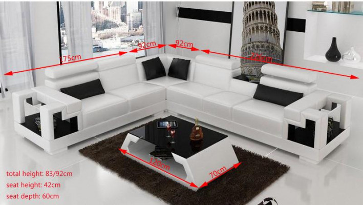 Ecksofa Lieder + Couchtisch Eck Canapé Couch Polsters Garnitur Wunnlandschaft Eck
