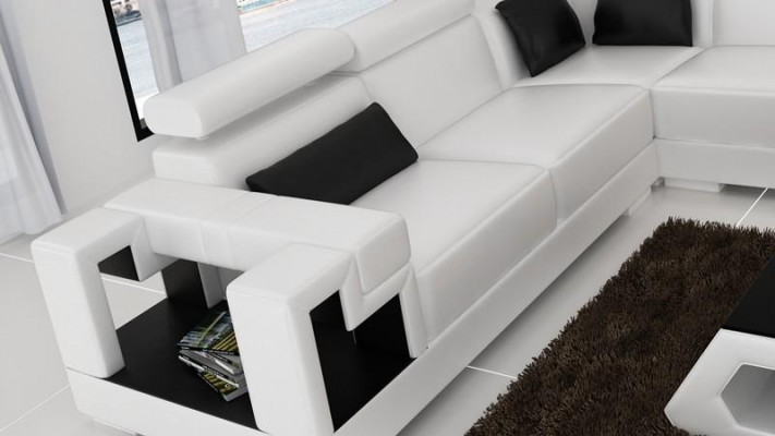 Ecksofa Lieder + Couchtisch Eck Canapé Couch Polsters Garnitur Wunnlandschaft Eck