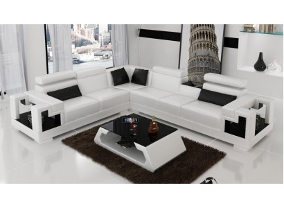 Ecksofa Lieder + Couchtisch Eck Canapé Couch Polsters Garnitur Wunnlandschaft Eck