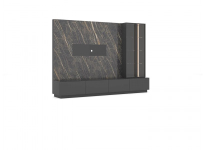 Designer Wunnwand, 6-Deeler, Luxus Holzmiwwelen, Wunnzëmmertmiwwelen, Gro, Modern.