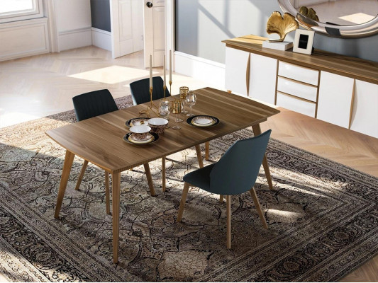 Iessgrupp Design Iesszëmmer Miwwelen Wäiss Luxus Set Iessdësch 4x Still Sideboard