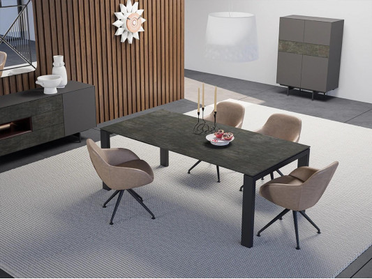 Iessgrupp Iesszëmmer Set 8 Deeler Iessdësch 4x Still Luxus Schaf Design Interieur