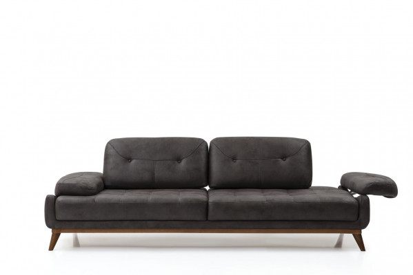 Grau-giel Sofa-Garnitur 3+3+1 Sëtzer Luxus Polstermöbel Wunnzëmmer Set