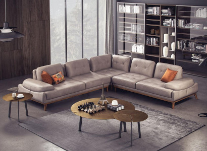 Beige Stotzeëmmer L-Form Sofa Designer Luxus Ecksofa Modern Couch Nei