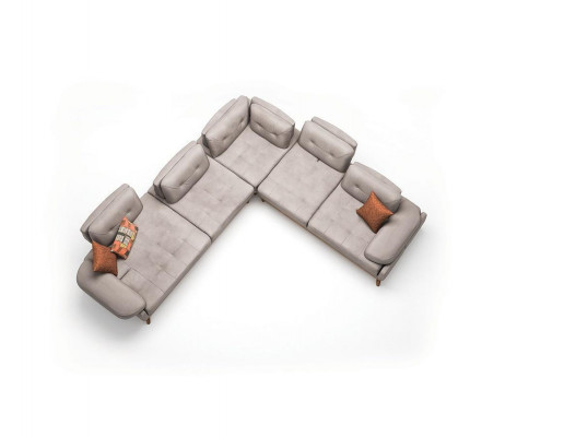 Beige Stotzeëmmer L-Form Sofa Designer Luxus Ecksofa Modern Couch Nei
