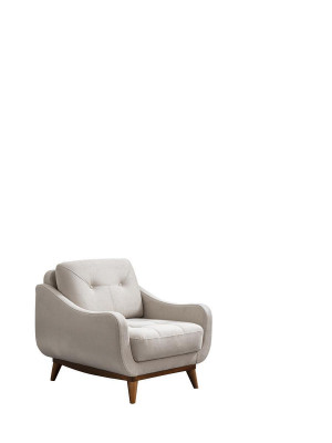 Wäissen Einsëtzer Wunnzëmmer Fauteuil Komfortabele Polster 1-Sëtzer