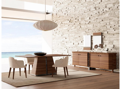 Modernen Iesszëmmer Iessdësch 4x Stull Iessgrupp Sideboard Luxus Miwwelen 2x Spigel