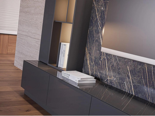 Wunnzëmmertmëttelen Komplett Set 6 Stéck Designer Wunnwand Holzmöbelen Luxus Ariichtung