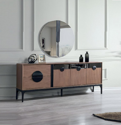 Modern Säitbord mat Spigel Iesszëmmer Miwwelen Luxus Komplett Nei