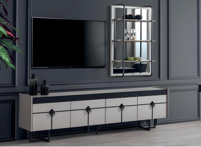 Wandwand Regal Komplett TV-Ständer Wunnzëmmer Set Nei Ariichtung
