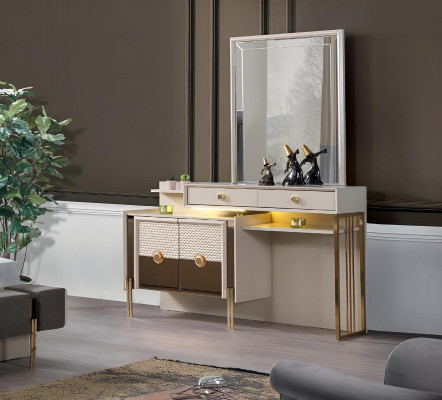 Make-up Dësch Luxus Neien Miwwel Holz Schlofzëmmer Modernen Design