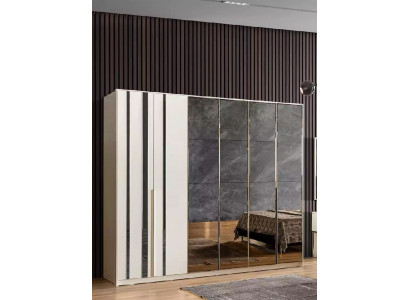 Kleederschaaf Luxus Schlofzëmmer Holz Schaf Glasschaaf Miwwelen Design
